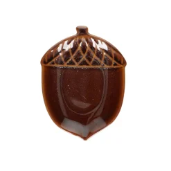 Herfst Decoratie*DILLE & KAMILLE Schaal eikel, steengoed, bruin, 20,5 x 13 x 5 cm
