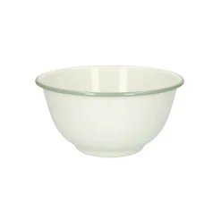 Picknick|Serviessets*DILLE & KAMILLE Schaal, emaille, groengrijs/wit, Ø 17 cm