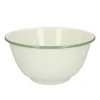 Schalen|Serviessets*DILLE & KAMILLE Schaal, emaille, groengrijs/wit, Ø 21,5 cm