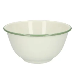 Schalen|Serviessets*DILLE & KAMILLE Schaal, emaille, groengrijs/wit, Ø 21,5 cm