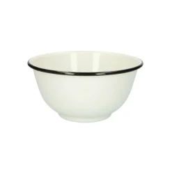 Schalen|Soepkommen*DILLE & KAMILLE Schaal, emaille, zwart/wit, Ø 17 cm