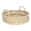 Dienbladen|Rieten Manden*DILLE & KAMILLE Schaal, zeegras, open, 2 handvatten, Ø40 X H10 cm