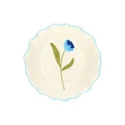 Schalen|Serviessets*DILLE & KAMILLE Schaaltje, steengoed, blauwe tulp, Ø 9 cm