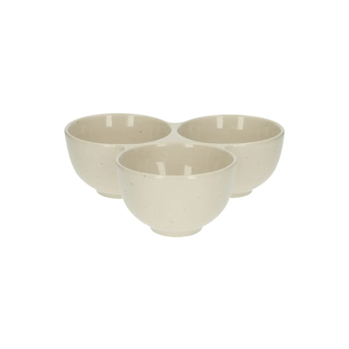 Schalen|Serviessets*DILLE & KAMILLE Serveerschaal, steengoed, beige, spikkel, Ø 20,5 cm