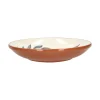 Schalen|Serviessets*DILLE & KAMILLE Serveerschaal, terracotta, blauw blad, 28,5 x 5 cm