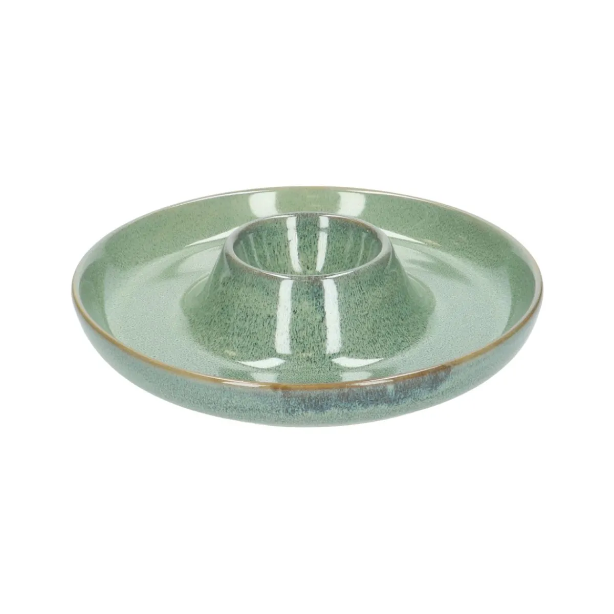 Schalen|Serviessets*DILLE & KAMILLE Serveerschaal voor dips, reactief glazuur, groen