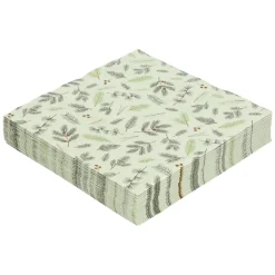 Servetten*DILLE & KAMILLE Servetten, papier, kerstgroen takjes, 33 x 33 cm, 20 stuks