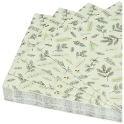 Servetten*DILLE & KAMILLE Servetten, papier, kerstgroen takjes, 33 x 33 cm, 20 stuks