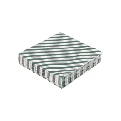 Servetten*DILLE & KAMILLE Servetten, papier, rode en groene streep, 25 x 25 cm, 20 stuks