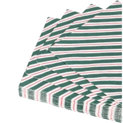 Servetten*DILLE & KAMILLE Servetten, papier, rode en groene streep, 25 x 25 cm, 20 stuks