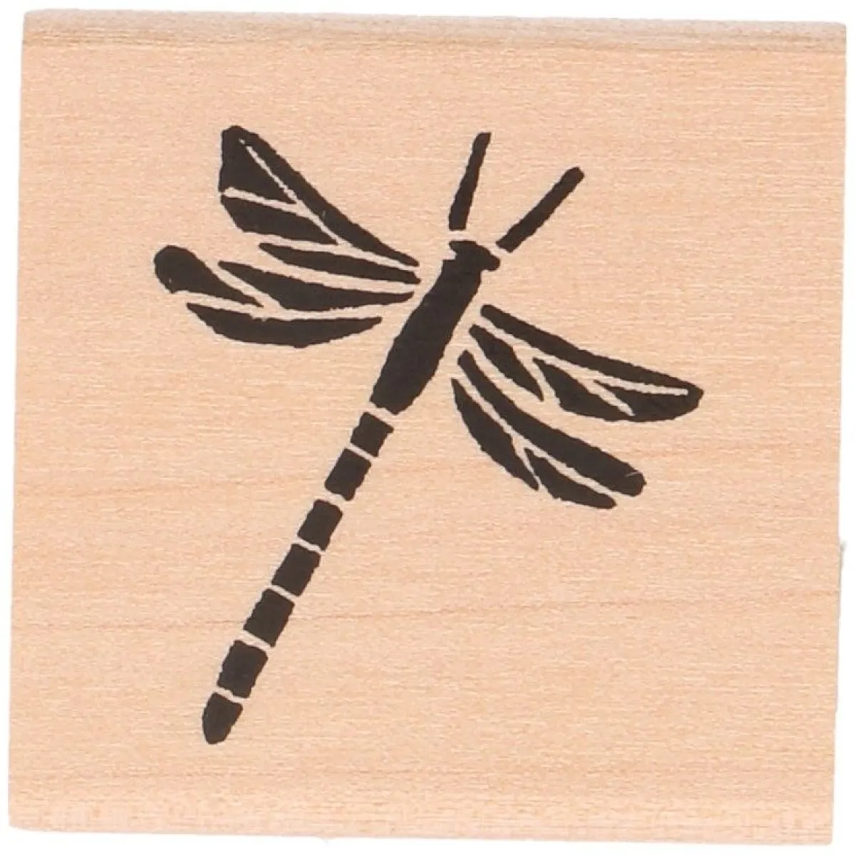 Stempels|Diy*DILLE & KAMILLE Stempel, berkenhout, libelle, 3,5 x 3,5 cm