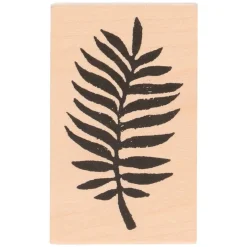 Stempels|Diy*DILLE & KAMILLE Stempel, berkenhout, varen, 7 x 4,3 cm