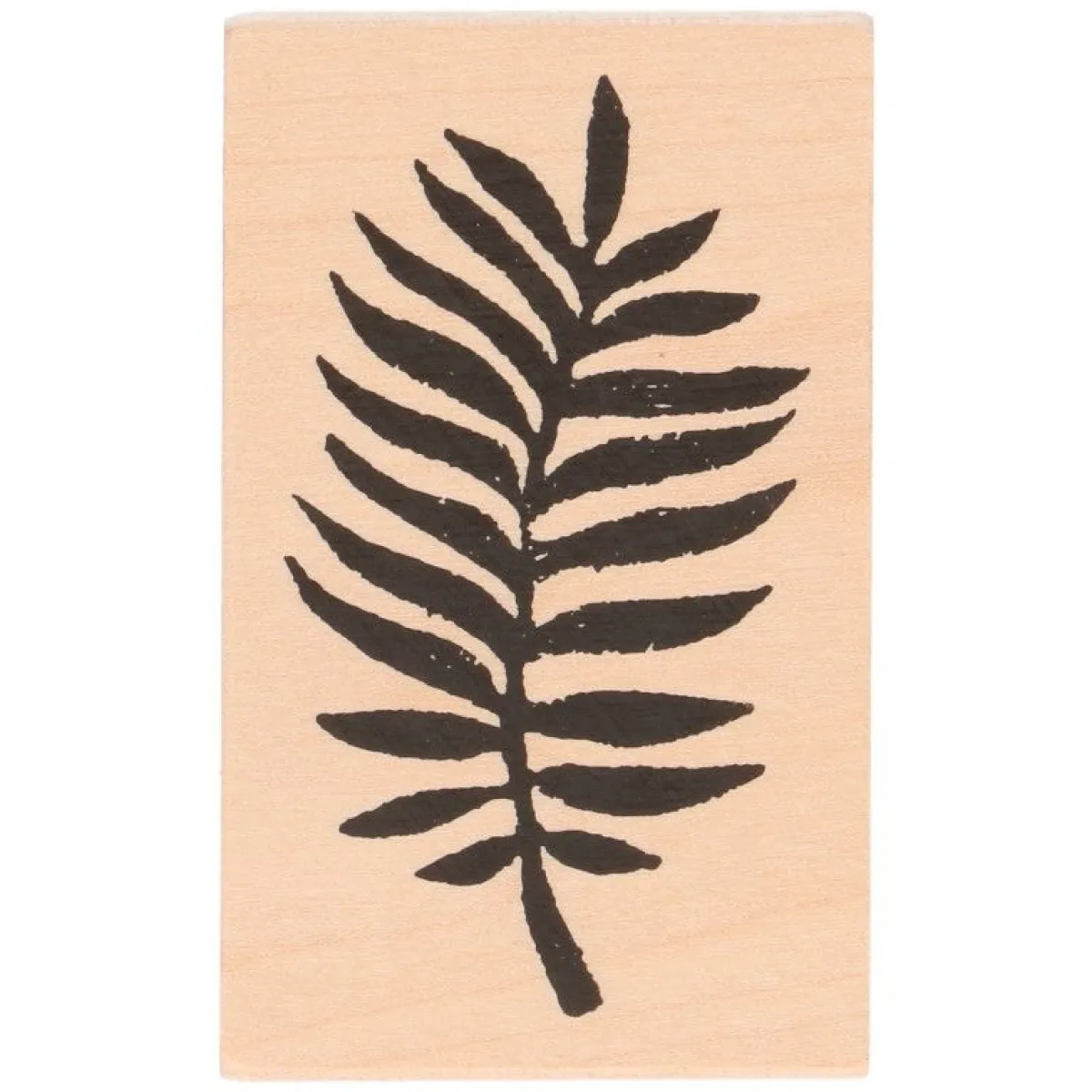 Stempels|Diy*DILLE & KAMILLE Stempel, berkenhout, varen, 7 x 4,3 cm