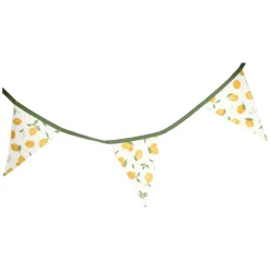Slingers*DILLE & KAMILLE Stoffen vlaggenlijn, GOTS bio-katoen, citroenen, grote vlag, 6,3 meter