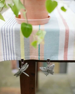Buiten- En Tuinversiering|Tafelkleden*DILLE & KAMILLE Tafelkleedhanger vlinder, metaal