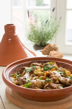 Ovenschalen*DILLE & KAMILLE Tajine, rood aardewerk, 2-4 personen,  Ø 24 cm