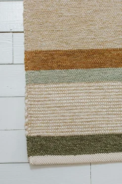Tapijten*DILLE & KAMILLE Tapijt, gerecycled katoen, beige streep multicolor, groot