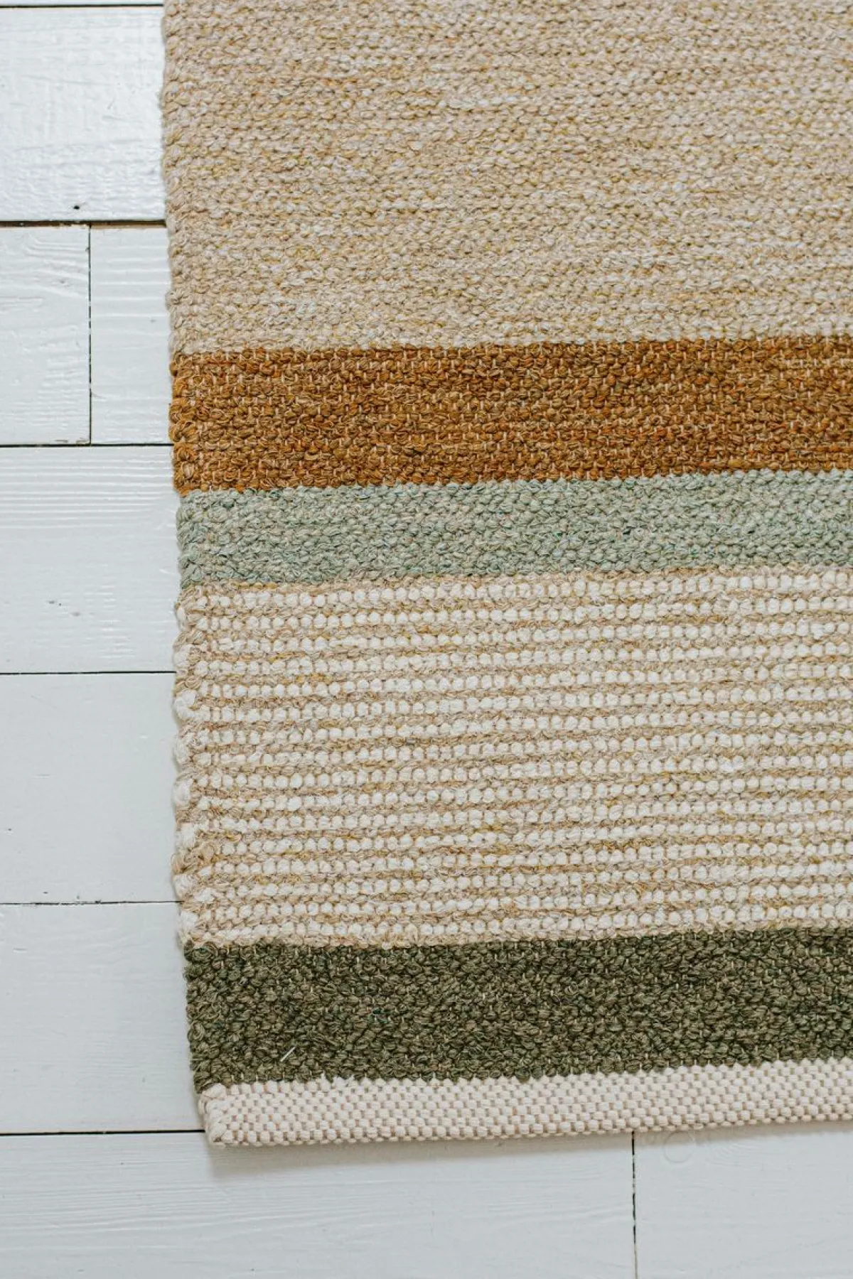 Tapijten*DILLE & KAMILLE Tapijt, gerecycled katoen, beige streep multicolor, groot