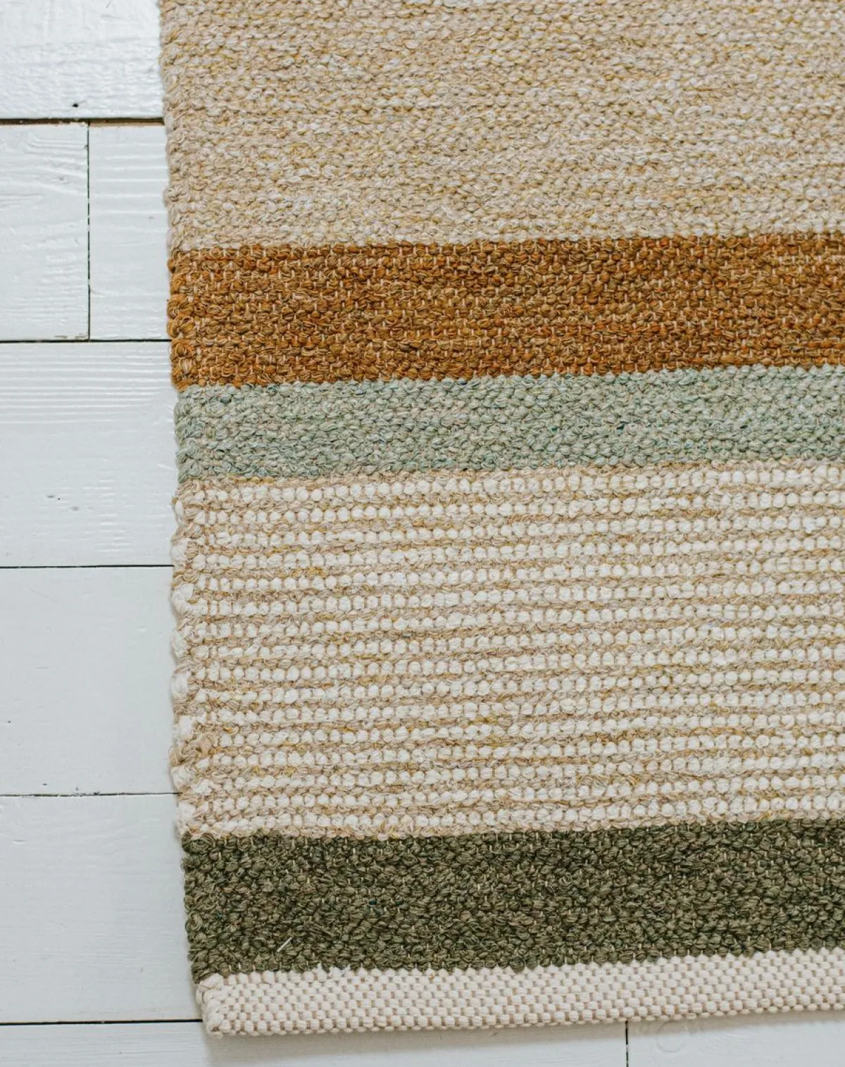 Tapijten*DILLE & KAMILLE Tapijt, gerecycled katoen, beige streep multicolor, groot