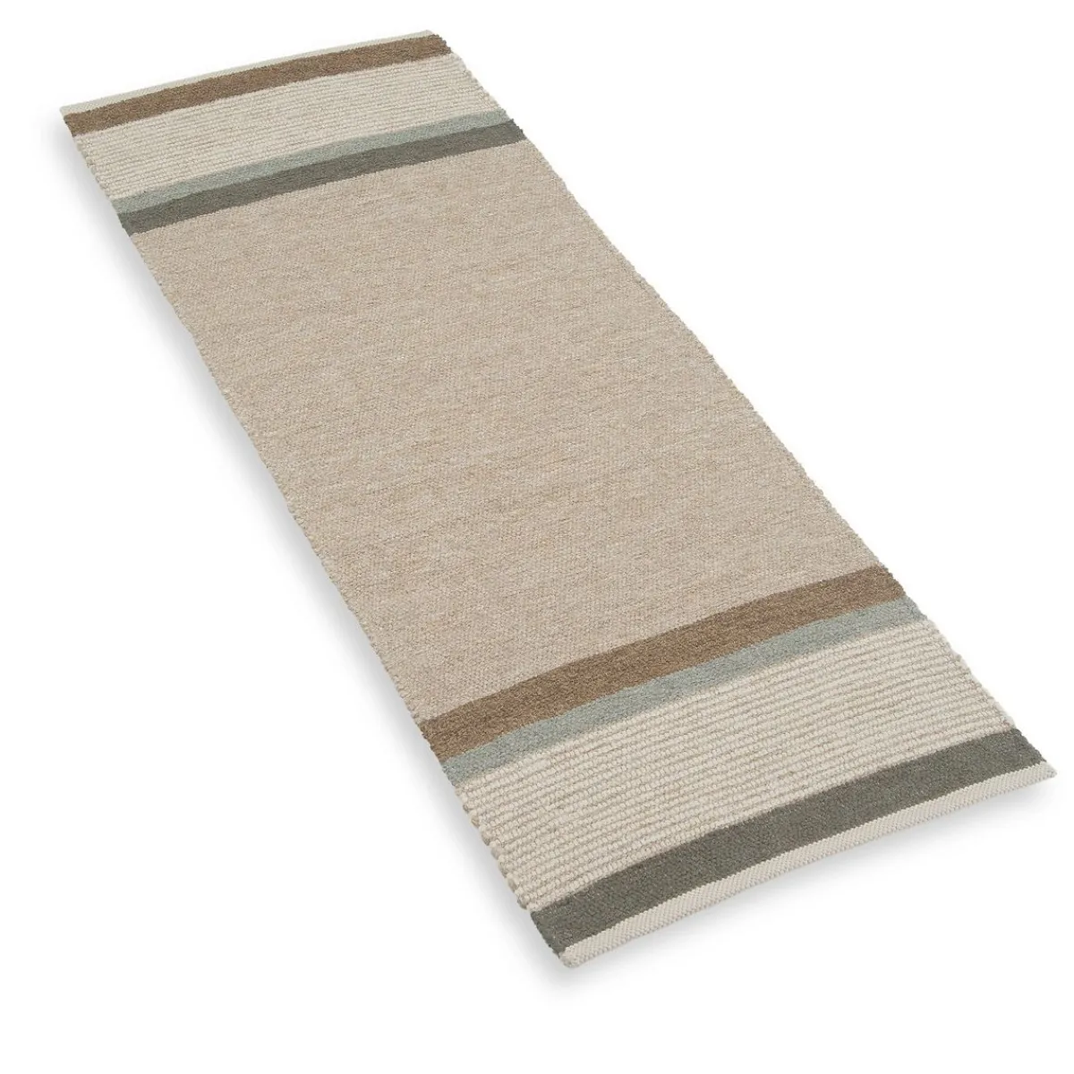 Tapijten*DILLE & KAMILLE Tapijt, gerecycled katoen, beige streep multicolor, lang
