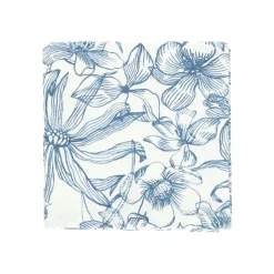 Vaatdoeken*DILLE & KAMILLE Theedoek, bio-katoen, blauwe bloemen, 50 x 70 cm