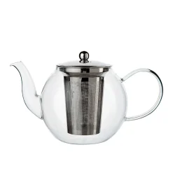 Theepotten*DILLE & KAMILLE Theepot met theezeefje, bol, glas, 1.2 l