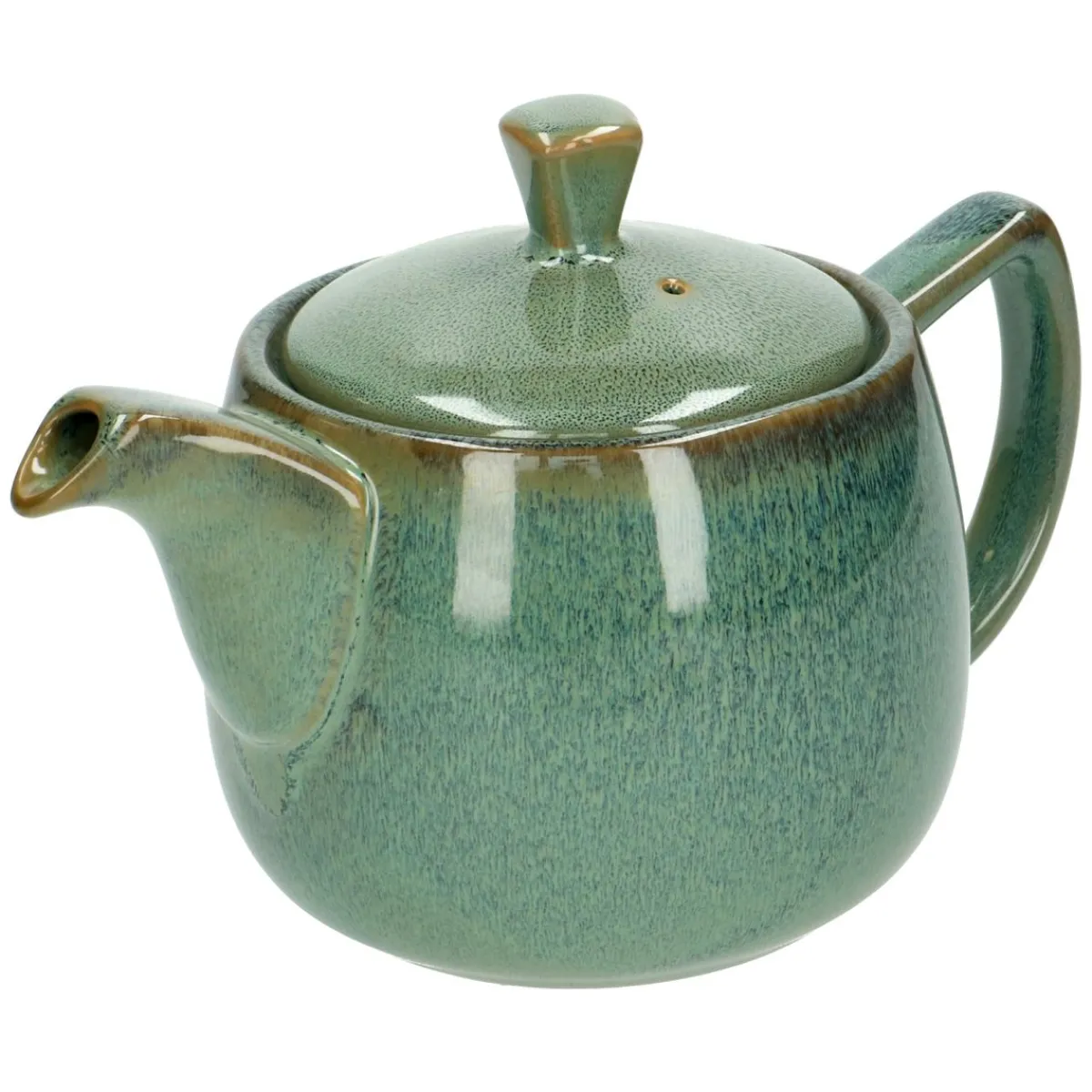 Theepotten|Serviessets*DILLE & KAMILLE Theepot reactieve glazuur, steengoed, groen, 750 ml