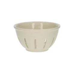 Schalen|Serviessets*DILLE & KAMILLE Uitlekbakje fruit, steengoed, beige, spikkel, Ø 14 cm