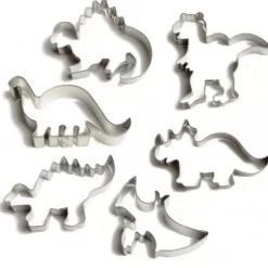 Uitsteekvormpjes*DILLE & KAMILLE Uitsteekvormen voor Dinosauruskoekjes, RVS, set van 6 stuks