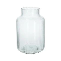 Vazen*DILLE & KAMILLE Vaas, gerecycled glas, transparant, Ø17 cm