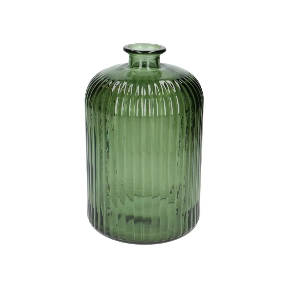 Herfst Decoratie|Vazen*DILLE & KAMILLE Vaas, groen glas, geribbeld, 23 cm