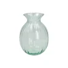 Warm Wonen|Herfst Decoratie*DILLE & KAMILLE Vaas, ribbels, groen glas, 20 cm