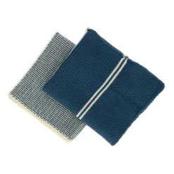 Schotelvodden*DILLE & KAMILLE Vaatdoekjes, gebreid katoen, blauw, 2 stuks, 25 x 25 cm