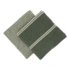 Schotelvodden*DILLE & KAMILLE Vaatdoekjes, gebreid katoen, donkergroen, 2 stuks, 25 x 25 cm