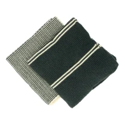 Schotelvodden*DILLE & KAMILLE Vaatdoekjes, gebreid katoen, donkergrijs, 2 stuks, set 2, 25 x 25 cm