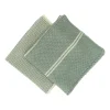 Schotelvodden*DILLE & KAMILLE Vaatdoekjes, gebreid katoen, groengrijs, 2 stuks, 25 x 25 cm