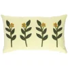Warm Wonen|Herfst Decoratie*DILLE & KAMILLE Velours kussen, bio-katoen, takjes, groen, 30 x 50 cm