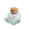 Glazen|Kruidenpotjes*DILLE & KAMILLE Vierkant potje met kurk, mini, groen gerecycled glas, 35 ml