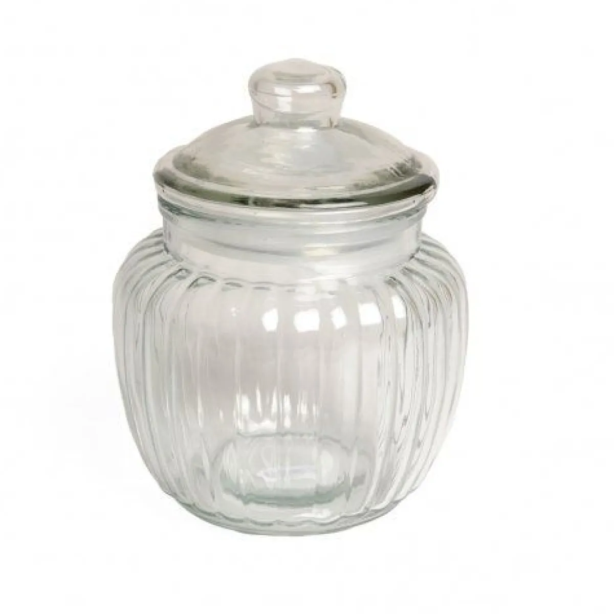 Voorraadpotten*DILLE & KAMILLE Voorraadpot, glas, ribbels, 0,5 liter