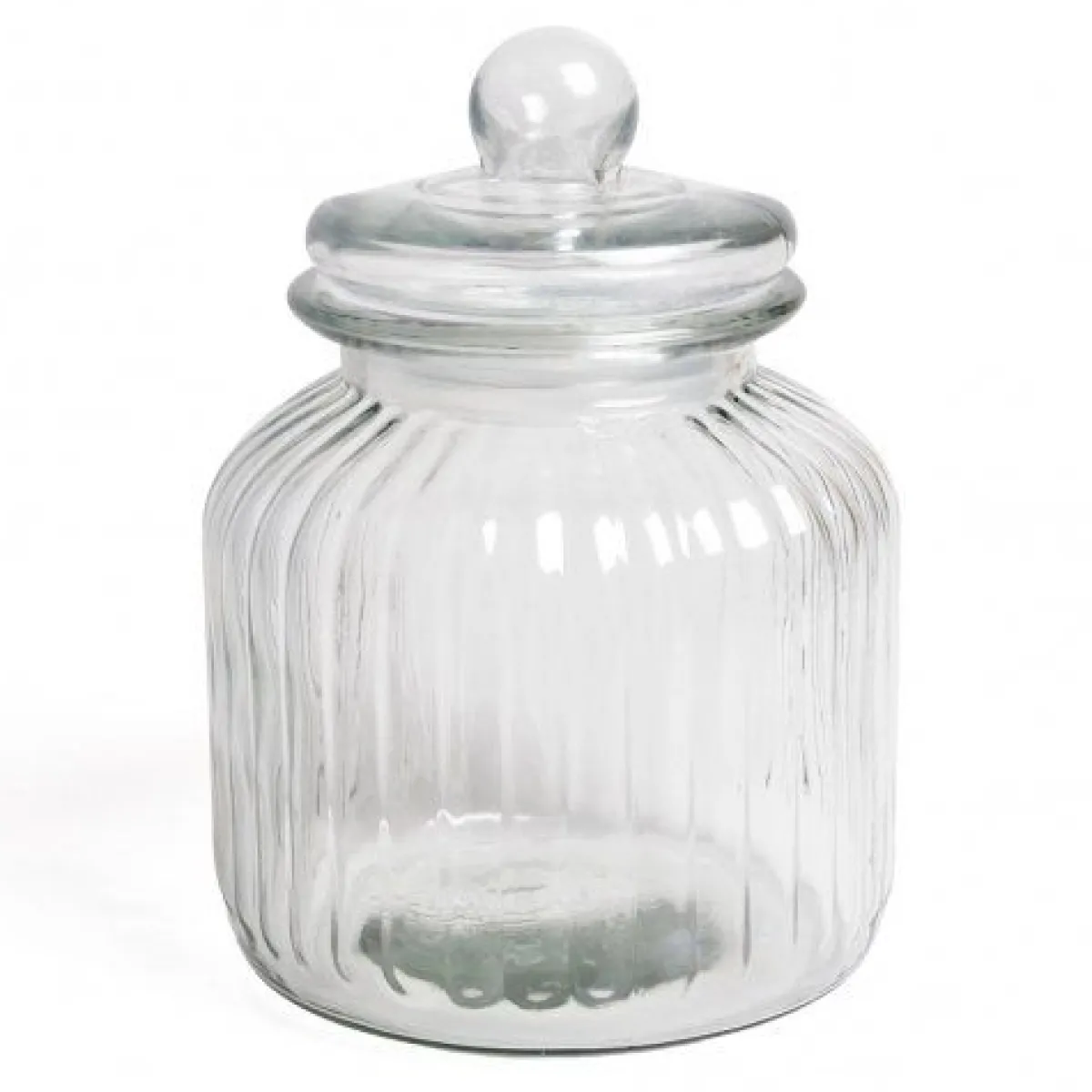 Voorraadpotten*DILLE & KAMILLE Voorraadpot, glas, ribbels, 2,2 liter