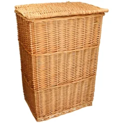 Badkameraccessoires|Wasmanden*DILLE & KAMILLE Wasmand recht, wilgenteen, met voering, groot