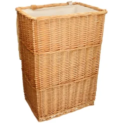 Badkameraccessoires|Wasmanden*DILLE & KAMILLE Wasmand recht, wilgenteen, met voering, groot