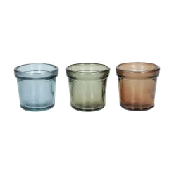 Theelichthouders*DILLE & KAMILLE Waxinelichthouder, gerecycled glas, groen, Ø7 cm