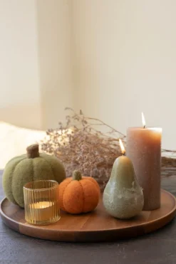 Warm Wonen|Herfst Decoratie*DILLE & KAMILLE Waxinelichthouder, geribbeld glas, Ø6 X 7 cm