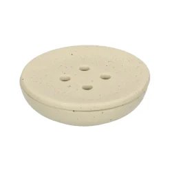 Zeepbakjes|Badkameraccessoires*DILLE & KAMILLE Zeepschaaltje rond, beige spikkel, keramiek